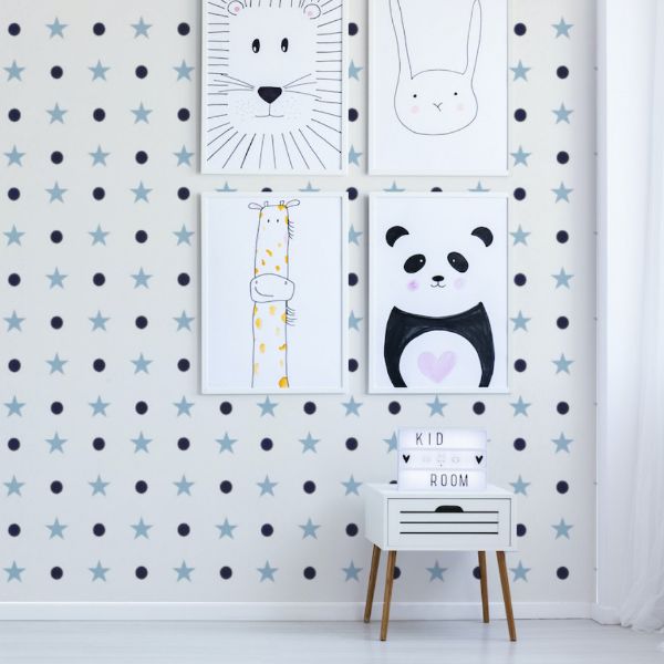 Save on 5008550 Etoiles Et Points Blues by Schumacher Wallpaper