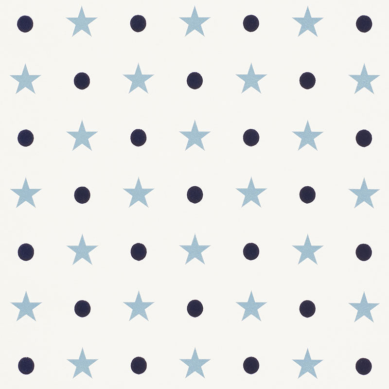 Order 5008550 Etoiles Et Points Blues by Schumacher Wallpaper
