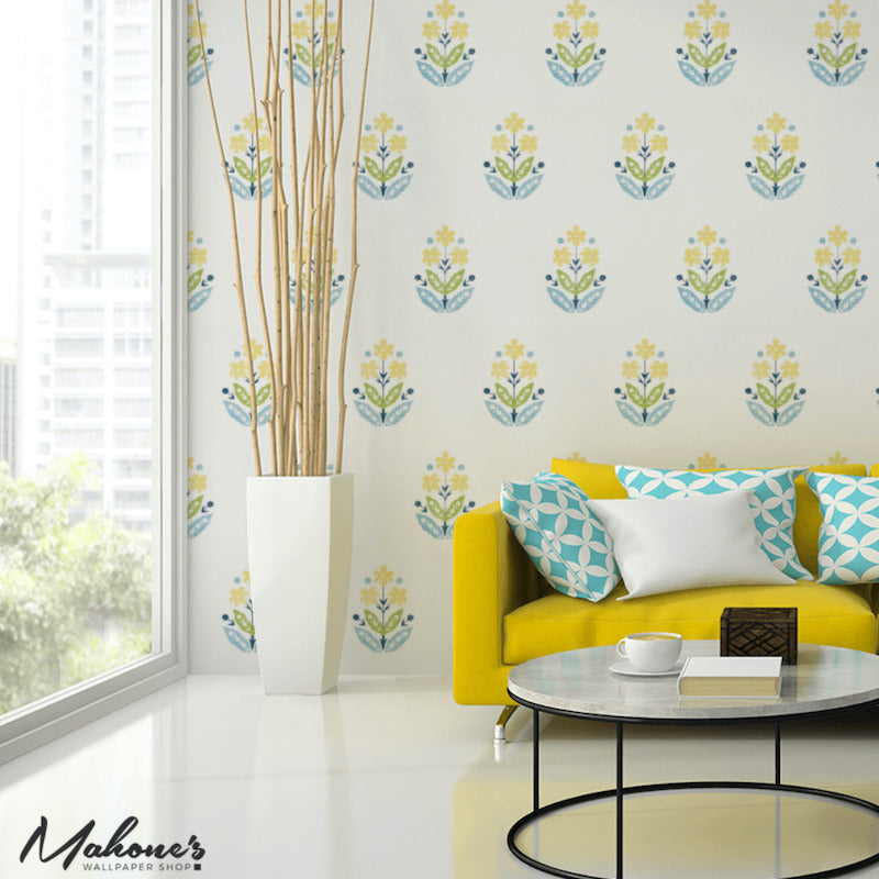 Find 5008920 Floweret Paperweave Summer by Schumacher Wallpaper