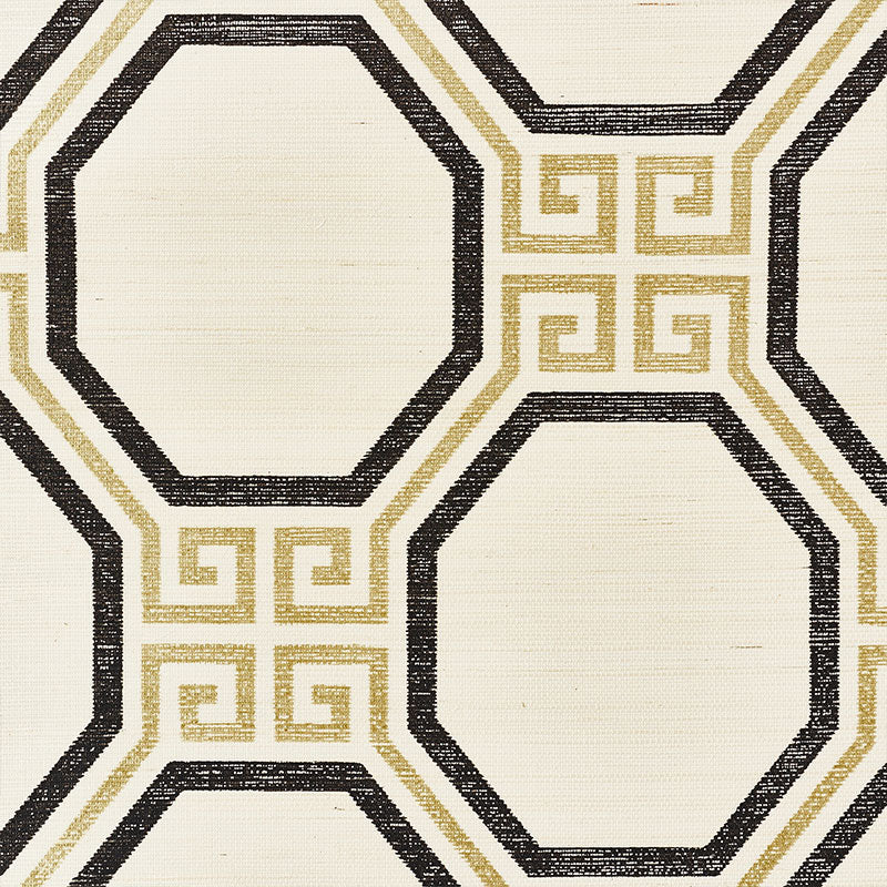 Select 5008930 Octavia Sisal Gold and Jet by Schumacher Wallpaper