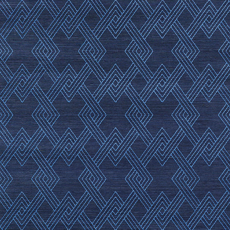 Looking for 5008970 Hix Embroidered Sisal Blue by Schumacher Wallpaper