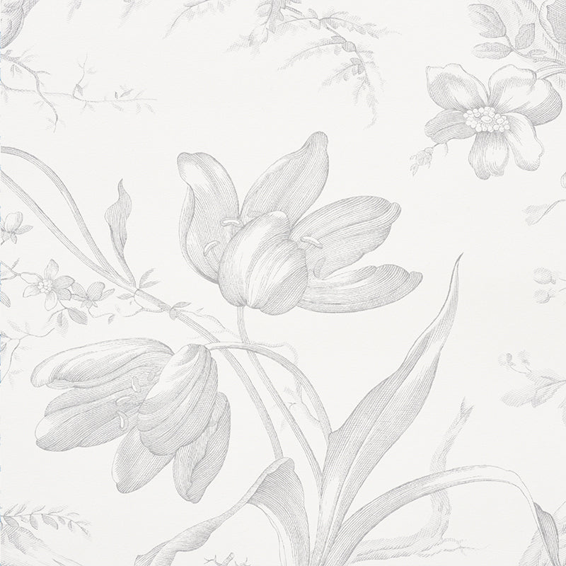 Looking for 5009120 Toile De Fleurs Grisaille by Schumacher Wallpaper