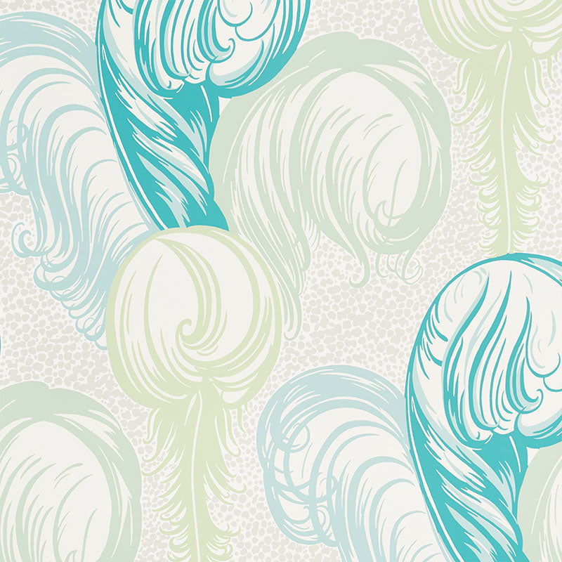 Find 5009152 Plumes Peacock by Schumacher Wallpaper