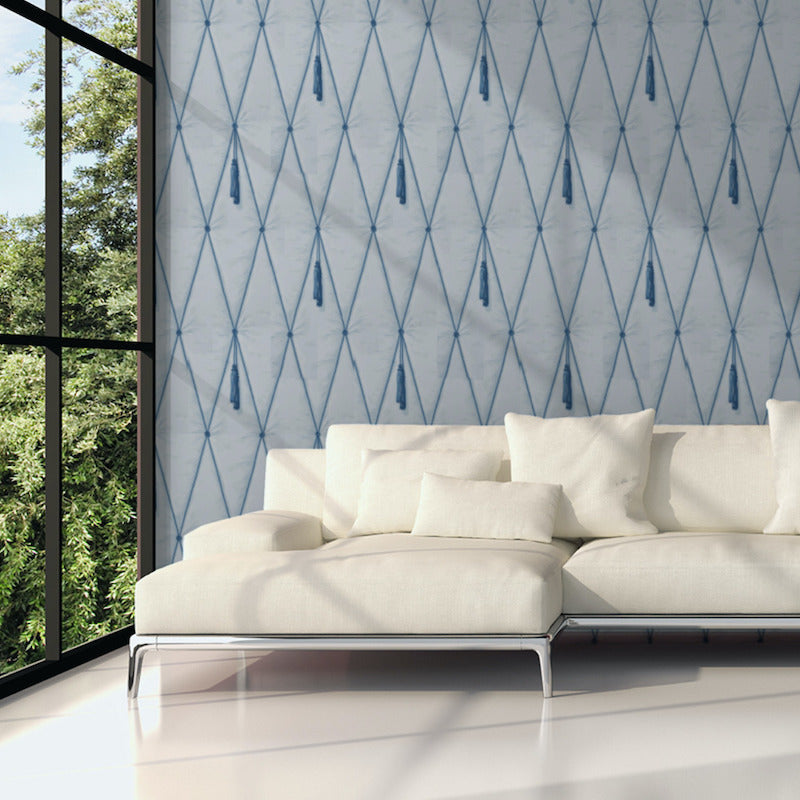 Select 5009162 Drapery Blue by Schumacher Wallpaper