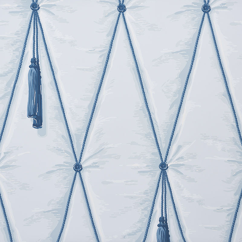 Shop 5009162 Drapery Blue by Schumacher Wallpaper