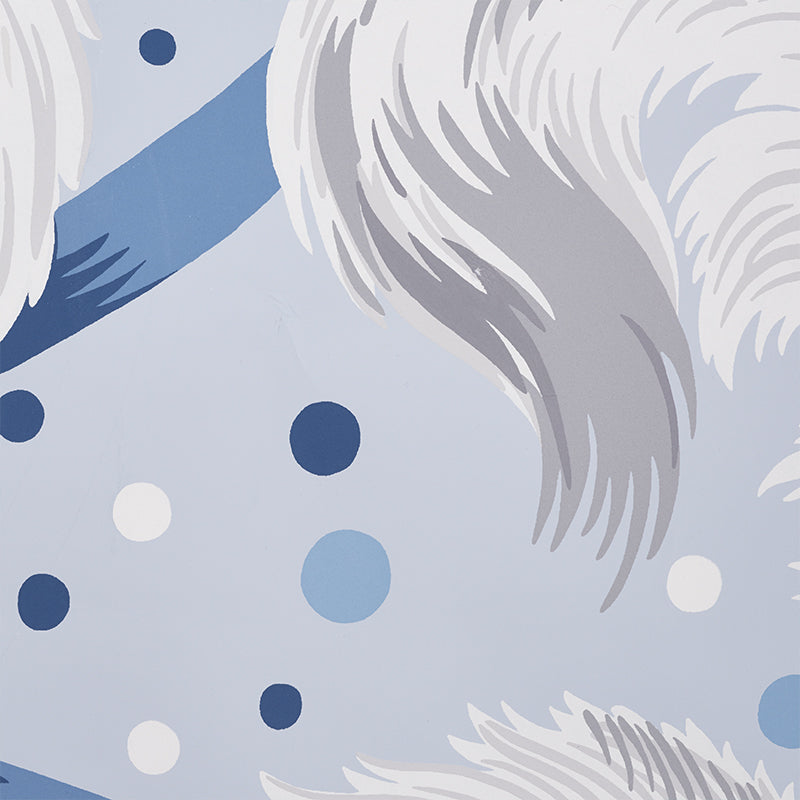 View 5009180 Plumes Et Rubans Blue by Schumacher Wallpaper