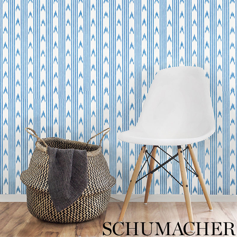 Shop 5009220 Santa Barbara Ikat Indigo by Schumacher Wallpaper