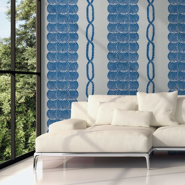 Find 5009430 Coralline Blue by Schumacher Wallpaper