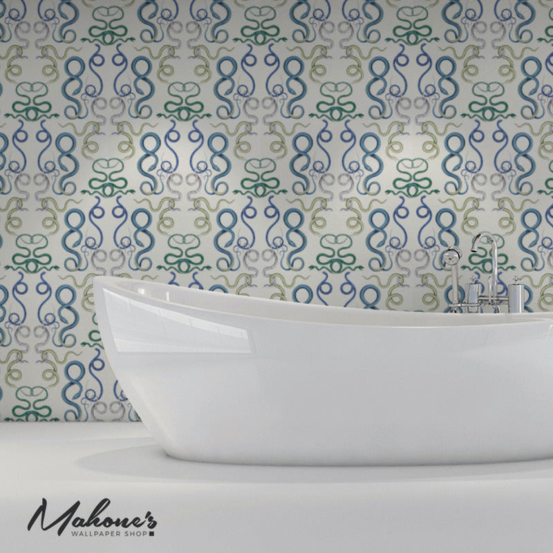 View 5009460 Giove Emerald and Sapphire by Schumacher Wallpaper