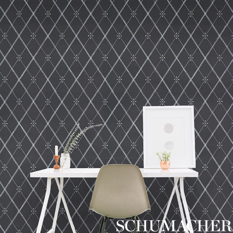 View 5009510 Kasumi Diamond Chalkboard by Schumacher Wallpaper