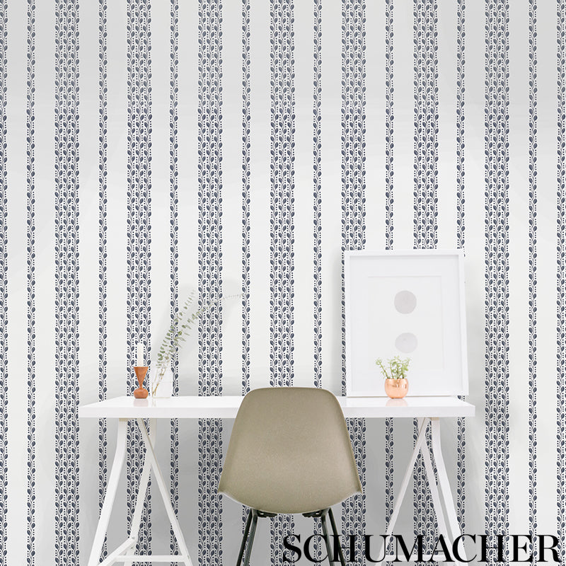View 5009523 Lillian Vine Carbon by Schumacher Wallpaper