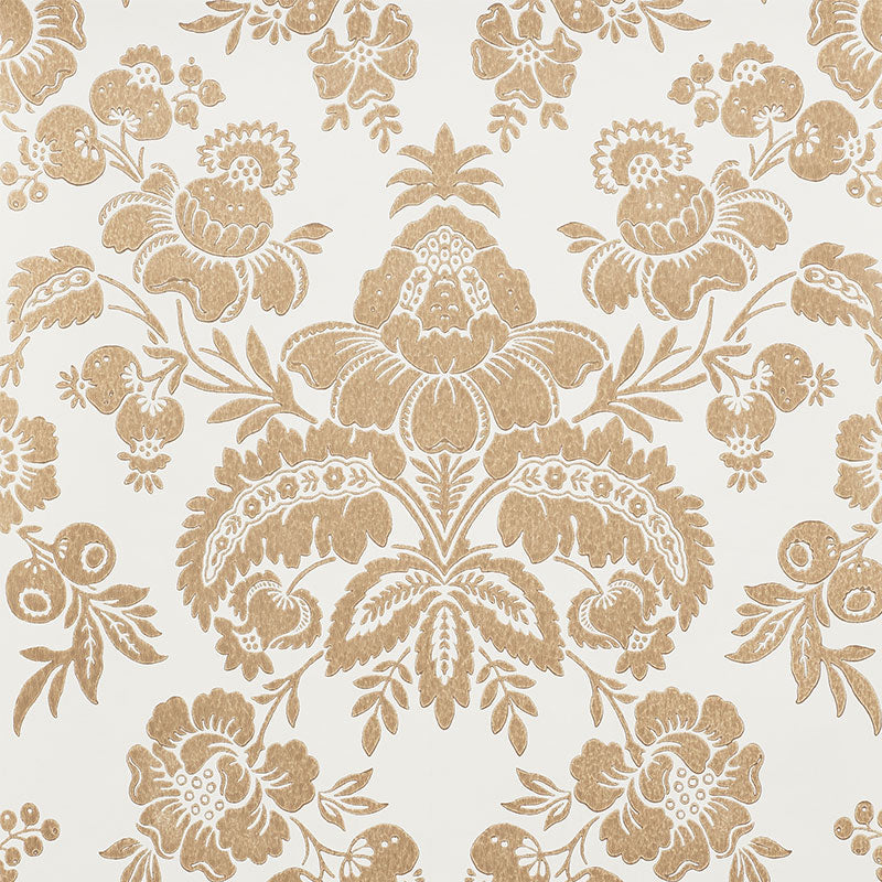 Search 5009610 Simone Gold by Schumacher Wallpaper