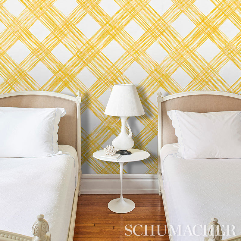 Shop 5009712 Traverse Yellow by Schumacher Wallpaper