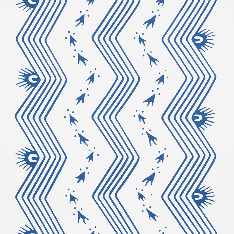 Buy 5009740 Nauset Stripe Indigo by Schumacher Wallpaper