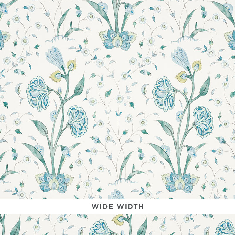 5009952 | Khilana Floral, Peacock - Schumacher Wallpaper