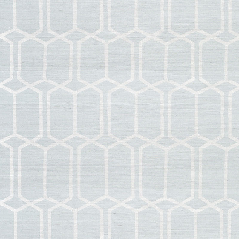 5010100 | Modern Trellis Sisal, Sky - Schumacher Wallpaper