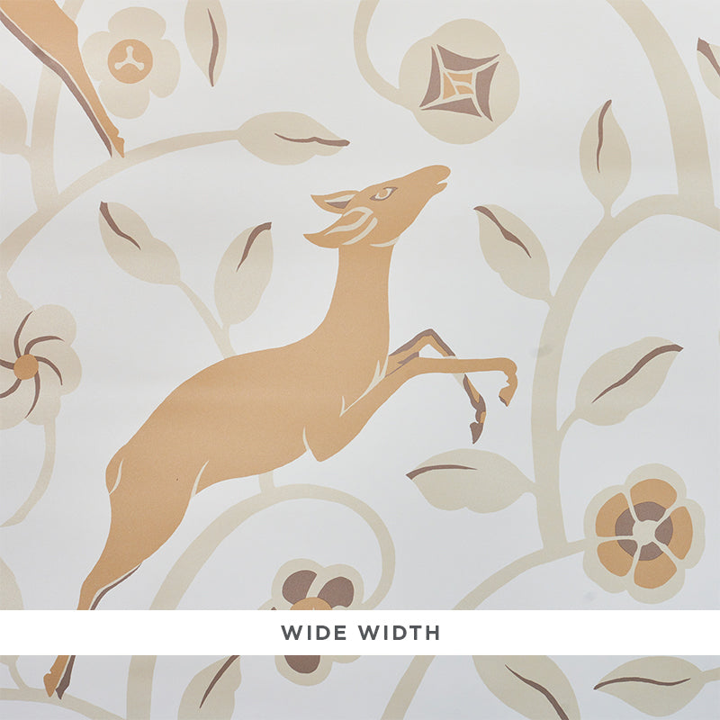 Order 5010141 Les Gazelles Au Bois Vinyl Natural by Schumacher Wallpaper