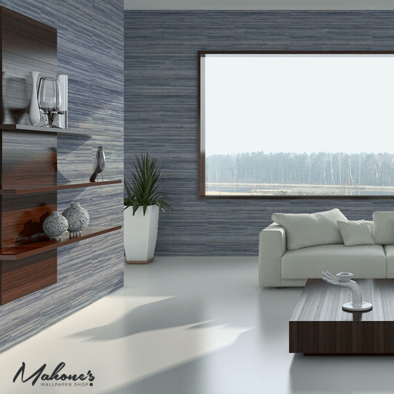 Purchase 5010340 Dyed Raffia Slate by Schumacher Wallpaper