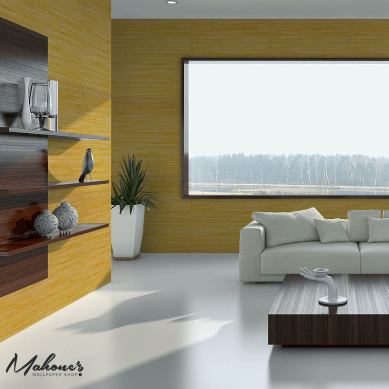 Shop 5010344 Dyed Raffia Yellow by Schumacher Wallpaper