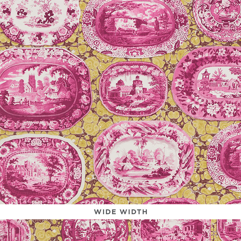 Select 5010412 Plates & Platters Magenta & Yellow Schumacher Wallpaper