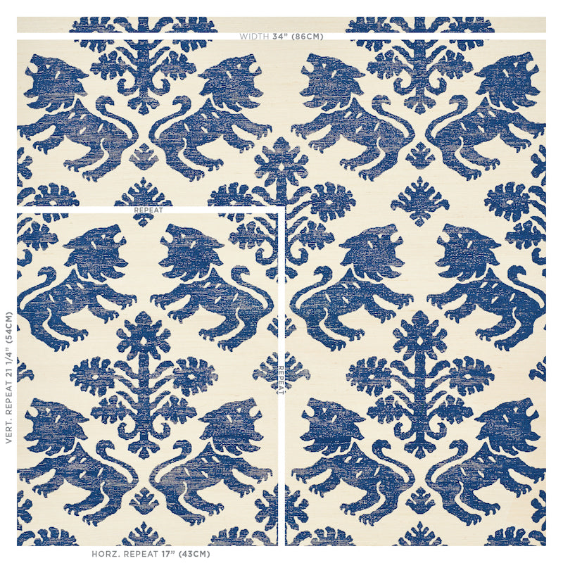 Find 5010530 Regalia Sisal Blue Schumacher Wallpaper