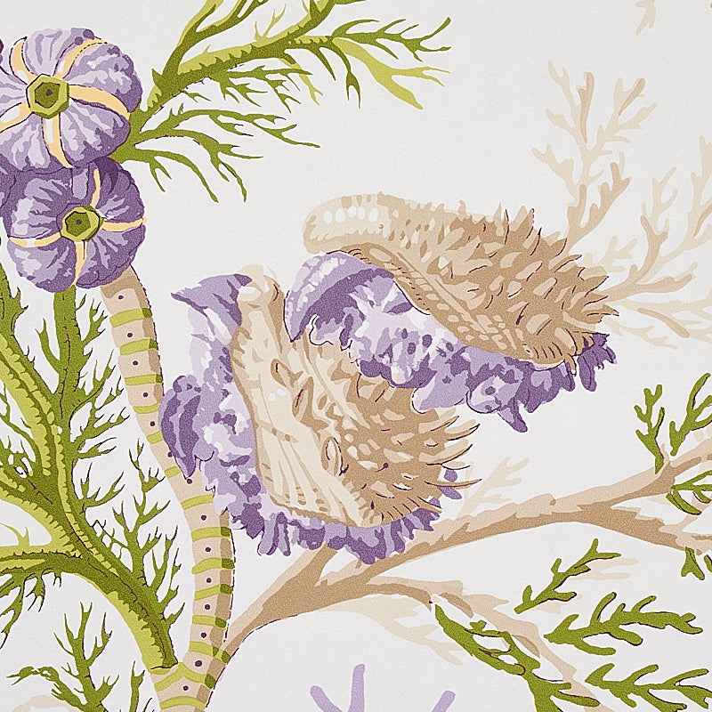 Purchase 5010652 Del Tesoro Purple and Coral Schumacher Wallpaper