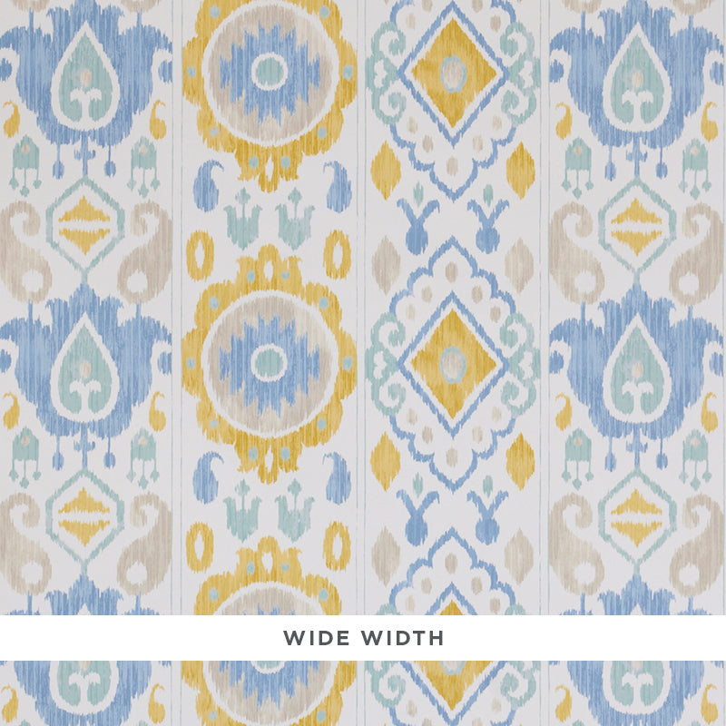 Buy 5010711 Elizia Ikat Sky & Ochre Schumacher Wallpaper