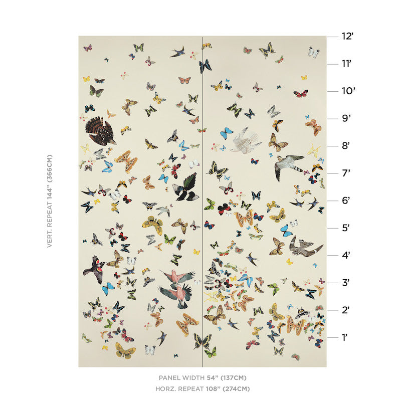 Purchase 5010866 Queen's Flight Panel Set Sand Schumacher Wallpaper