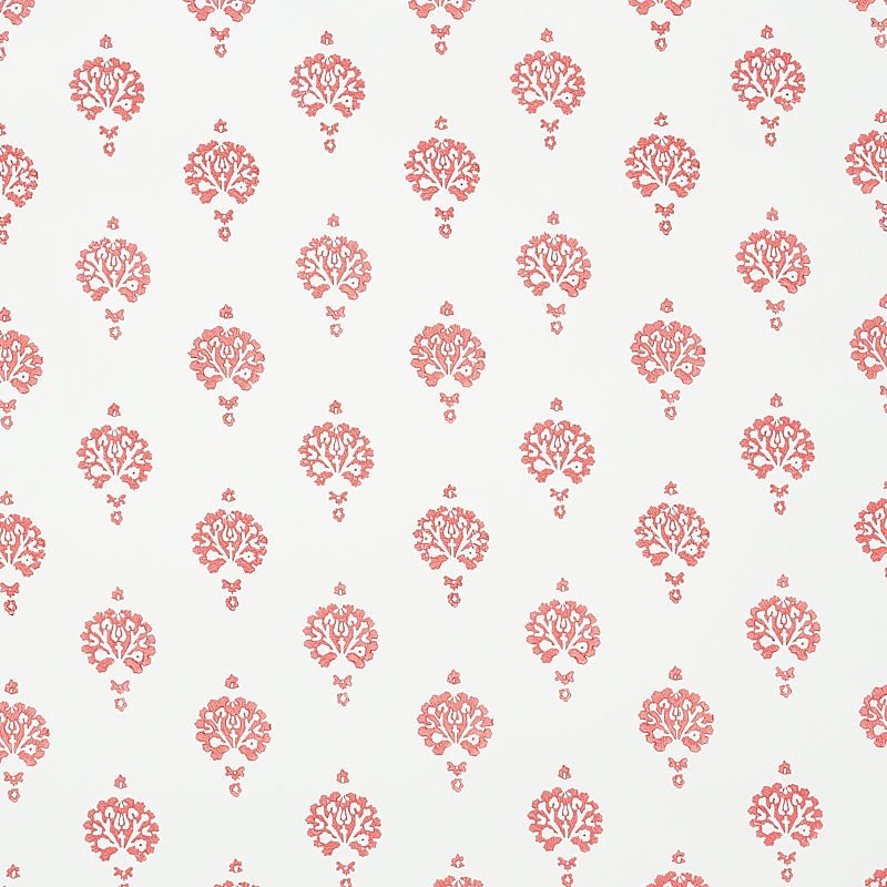 Order 5011232 Dahlia Hand Blocked Print Red Schumacher Wallpaper