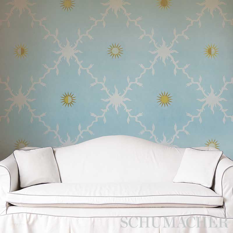 Buy 5011370 Palladio Trellis Sky Schumacher Wallpaper