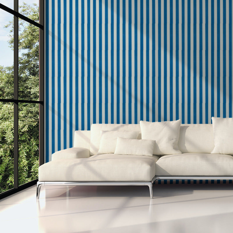 Search 5011887 Edwin Stripe Medium Navy Schumacher Wallpaper