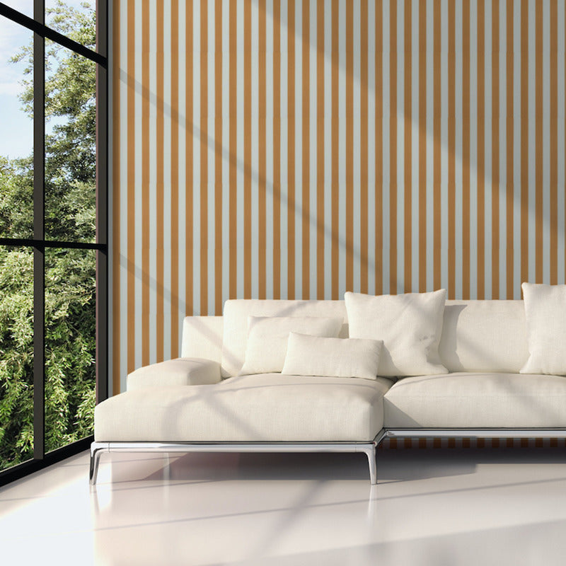 Shop 5011893 Edwin Stripe Medium Butternut Schumacher Wallpaper