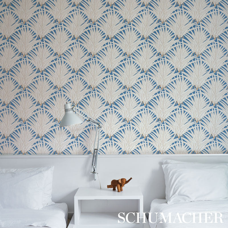 Shop 5012242 Zenada Blue Schumacher Wallpaper