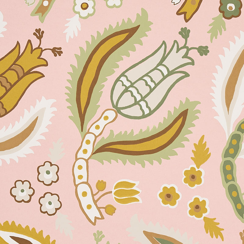 View 5012342 Malabar Vine Blush Schumacher Wallpaper