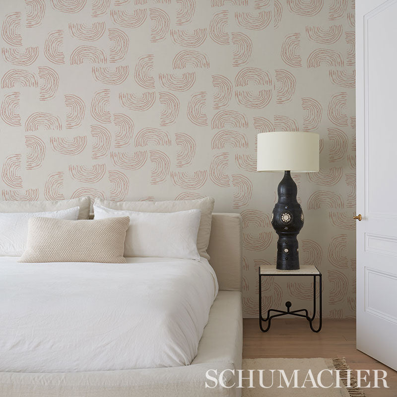 Shop 5012402 Quansoo Coral On Ivory Schumacher Wallpaper