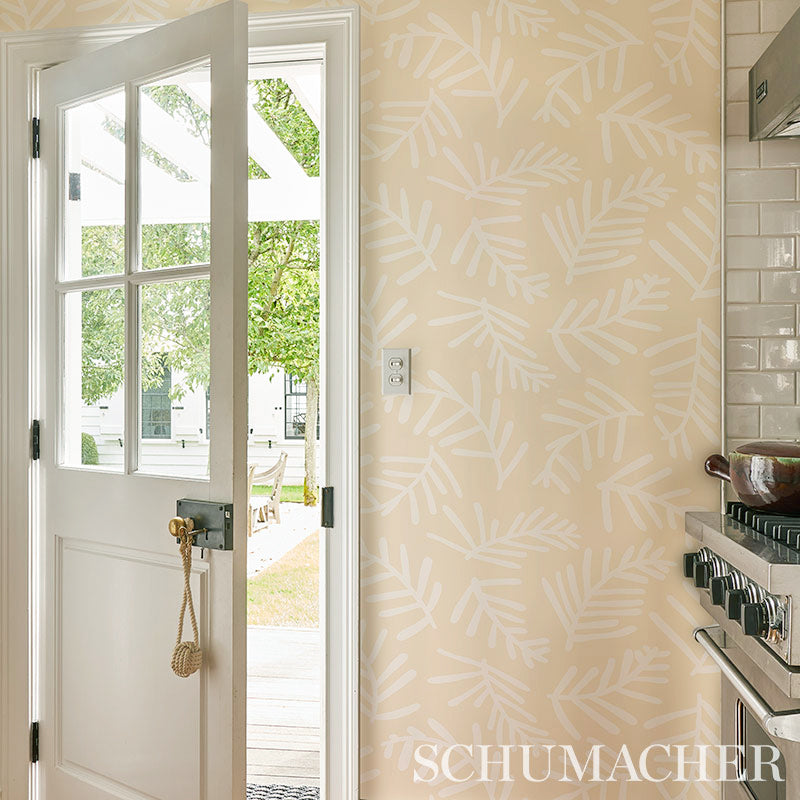 Shop 5012452 Tiah Cove Ivory On Natural Schumacher Wallpaper