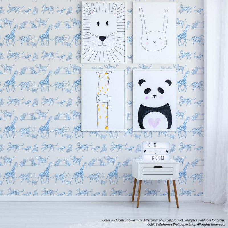 Buy 5012470 Jungle Jubilee Blue Schumacher Wallpaper