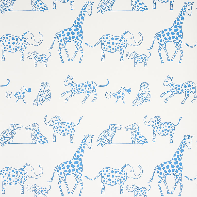 Select 5012470 Jungle Jubilee Blue Schumacher Wallpaper