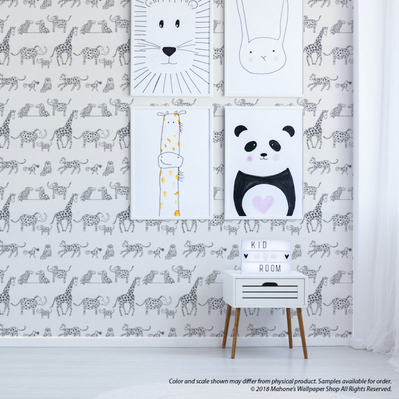 View 5012471 Jungle Jubilee Charcoal Schumacher Wallpaper