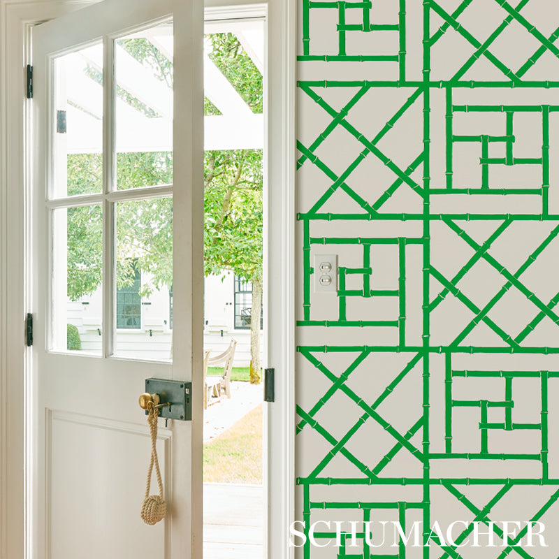Acquire 5012571 Trellis Safari Green Schumacher Wallpaper