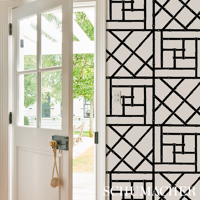 Buy 5012572 Trellis Black Schumacher Wallpaper