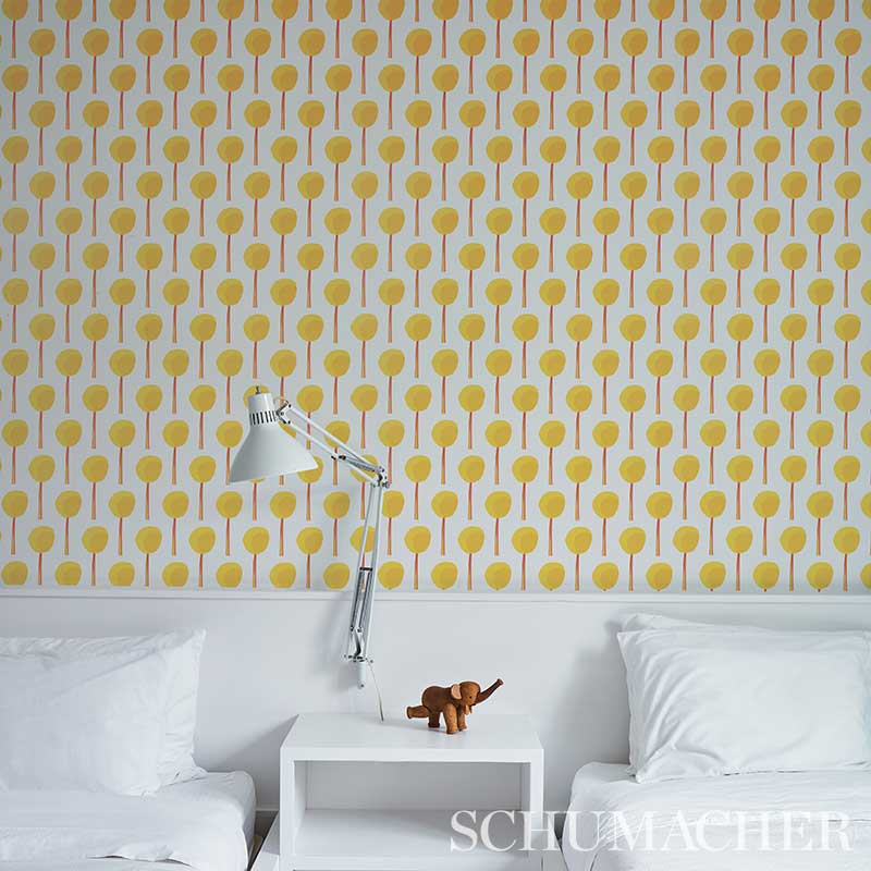 Shop 5012700 Topiary Marigold Schumacher Wallpaper