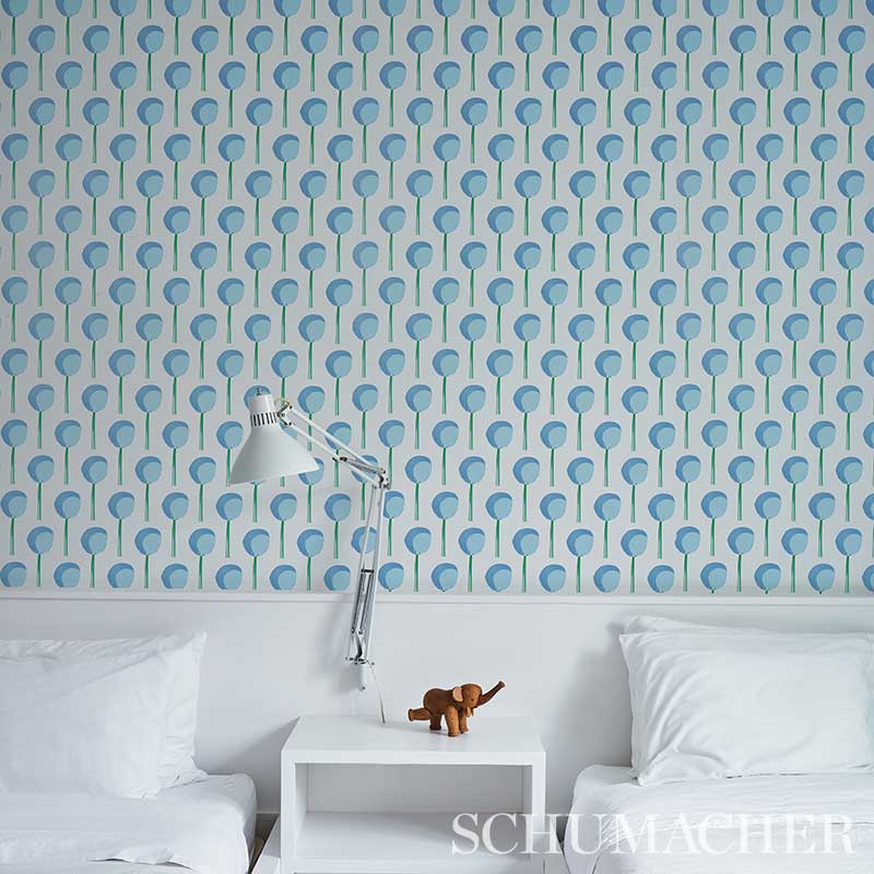 View 5012701 Topiary Bluebell Schumacher Wallpaper