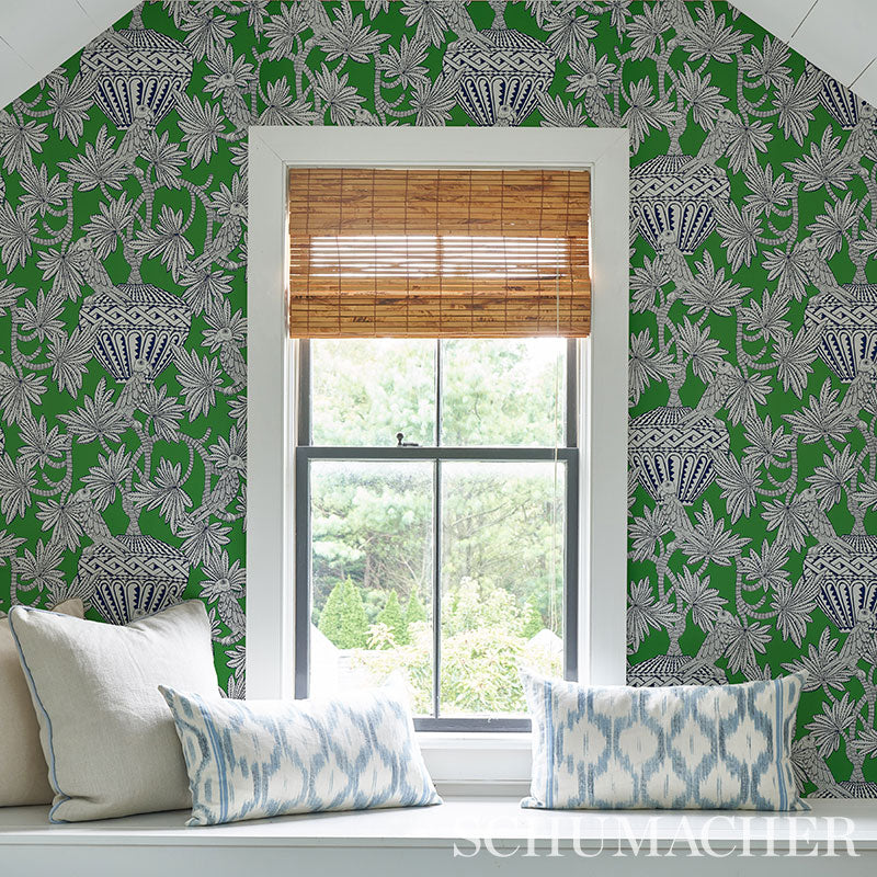 View 5012821 Santarem Green Schumacher Wallpaper