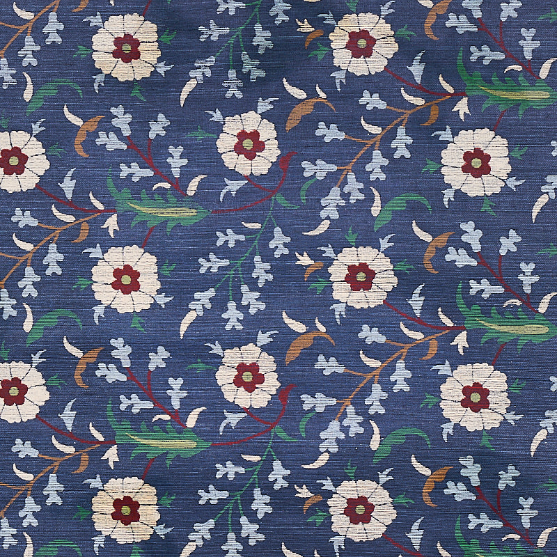 Shop 5012831 Floralia Sisal Indigo Schumacher Wallpaper