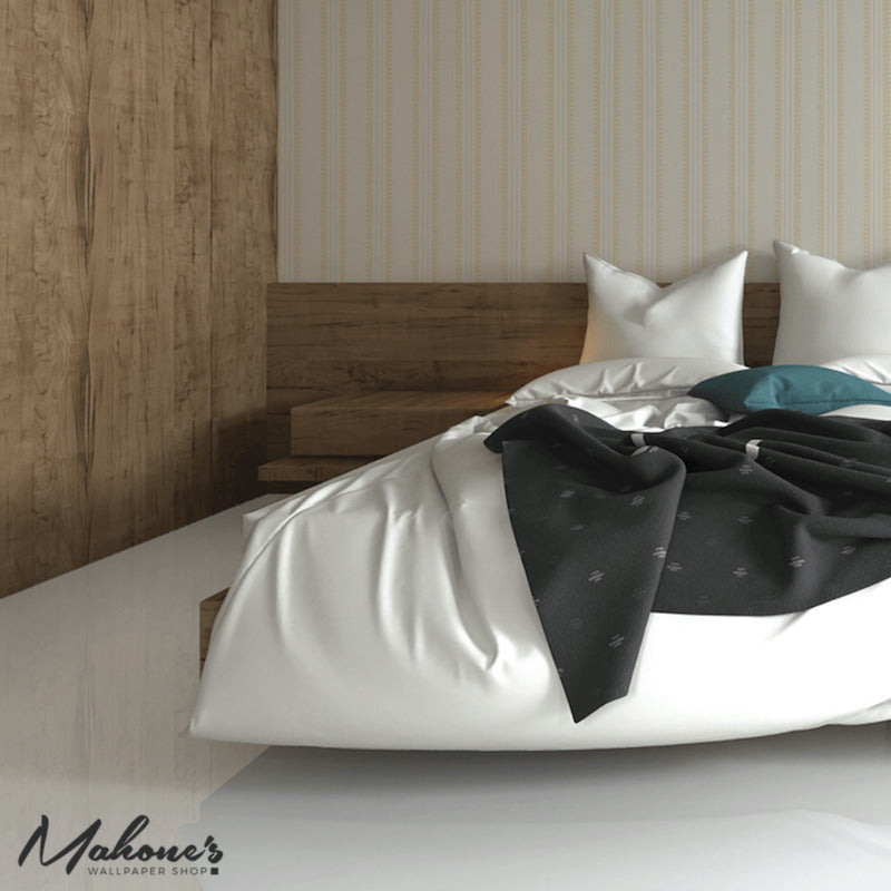 Find 5012851 Etruscan Stripe Ivory and Ocher Schumacher Wallpaper