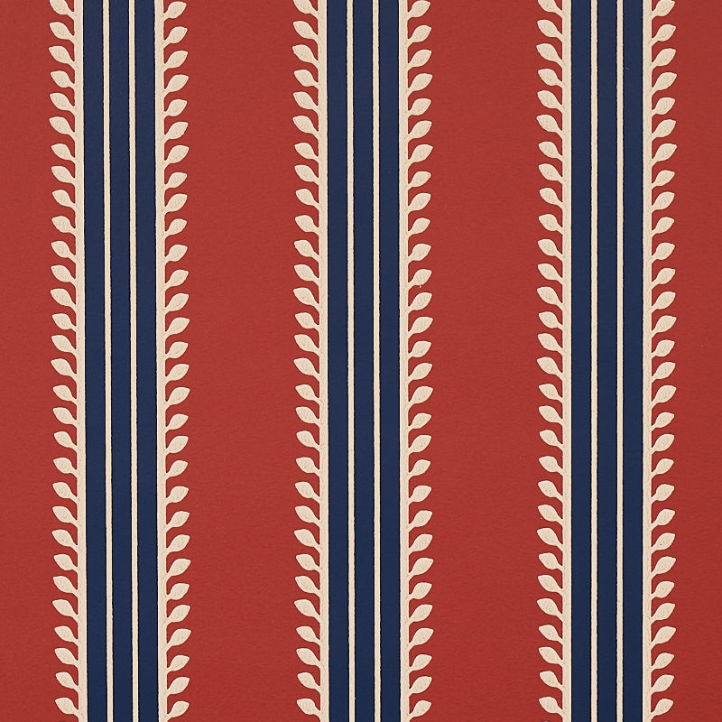 Looking for 5012852 Etruscan Stripe Red and Blue Schumacher Wallpaper