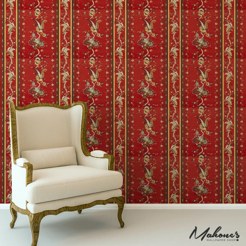 Order 5012892 Elena Paisley Stripe Pompeii Schumacher Wallpaper