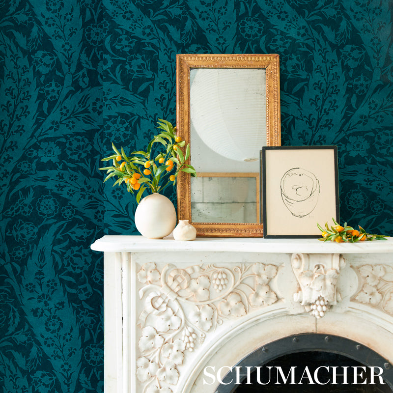Find 5012903 Saz Paisley Peacock Schumacher Wallpaper