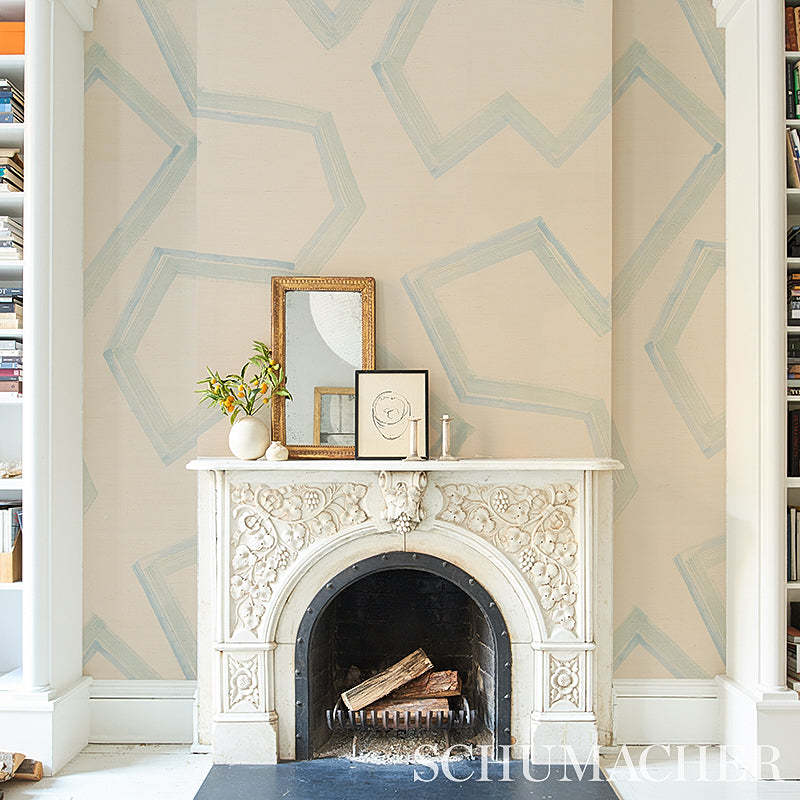 Acquire 5013050 Enzo Sisal Blue Schumacher Wallpaper